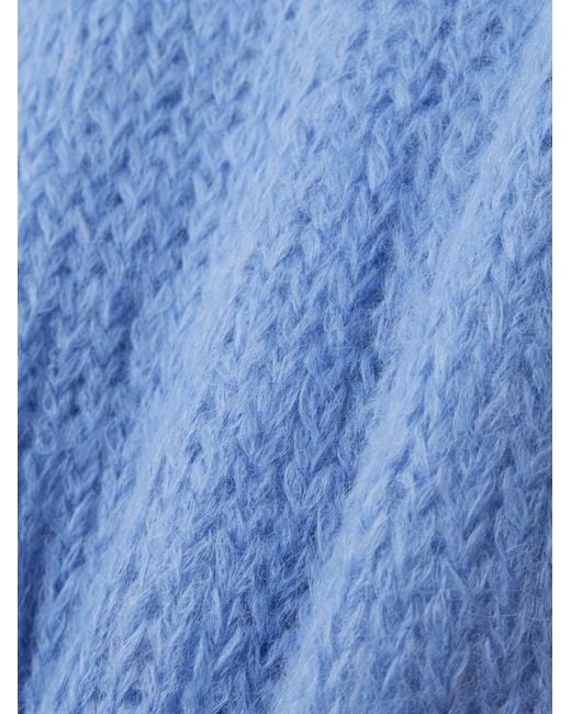 The Elder Statesman Blue Thistle Brushed Alpaca-Blend Sweater