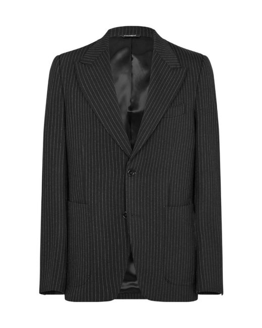 Dolce & Gabbana Black Logo Striped Blazer for men