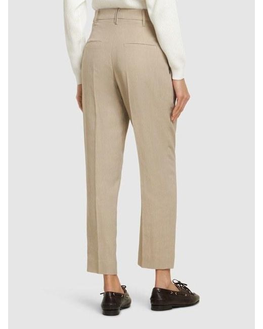 Brunello Cucinelli Natural Belt-Loop Casual Pants