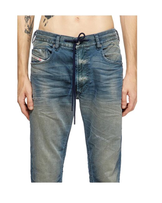 DIESEL Blue Drawstring Jeans for men
