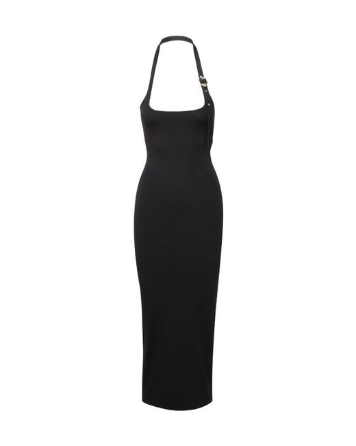 The Attico Black Rayon Blend Midi Dress