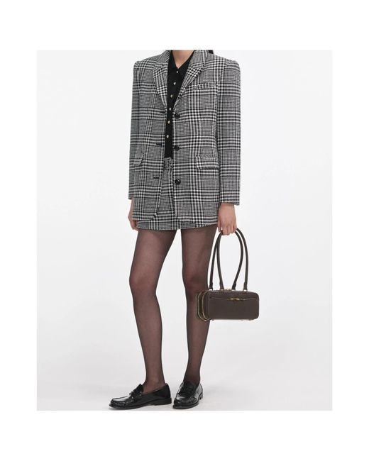 Self-Portrait Gray Houndstooth Blazer