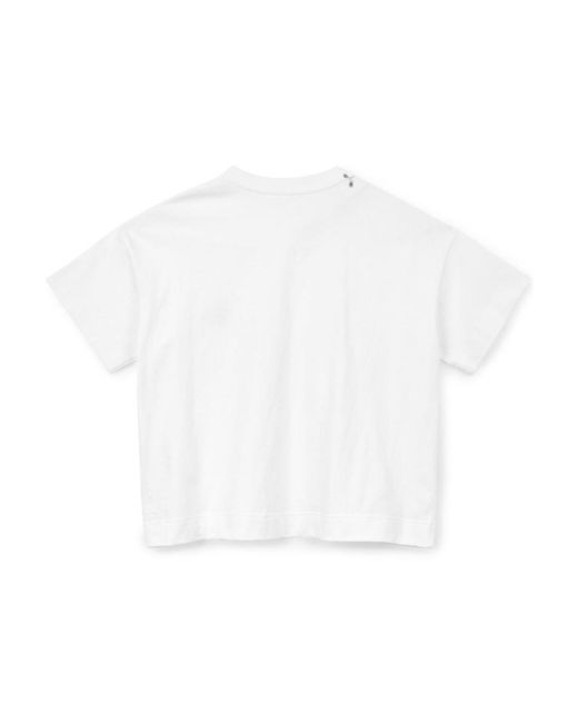 Sacai White Piercing Crew-Neck Cotton T-Shirt