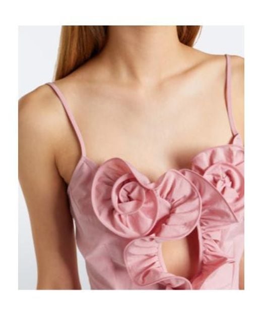 Magda Butrym Pink Floral Cotton-Silk Mini Dress