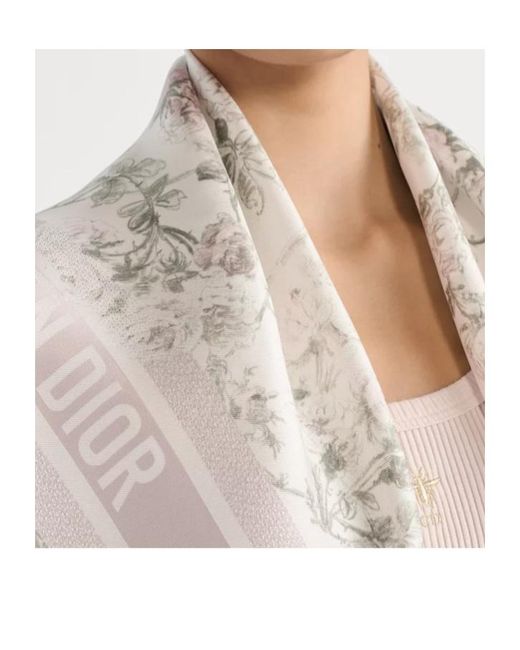 Dior White Rosier De 90 Square Scarf