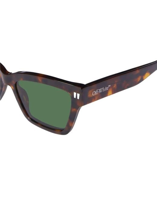 Off-White c/o Virgil Abloh Green Cincinnati Rectangular Frame Sunglasses for men