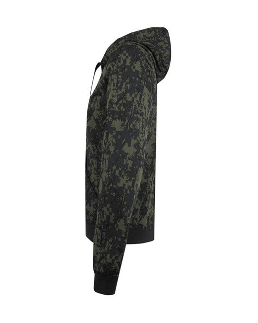 EA7 Black Hooded Camouflage Sweater for men