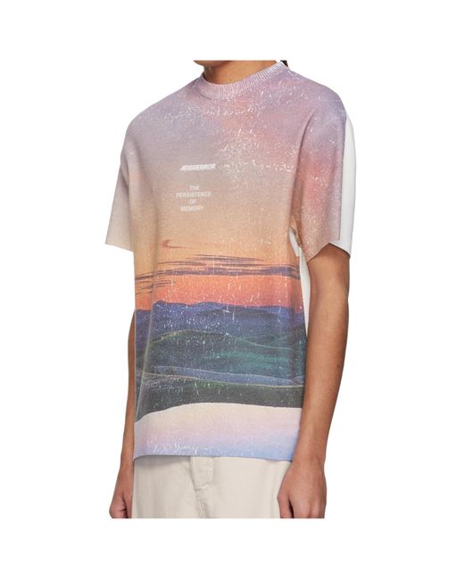 Adererror Blue Round Neck Short Sleeve T-Shirt for men