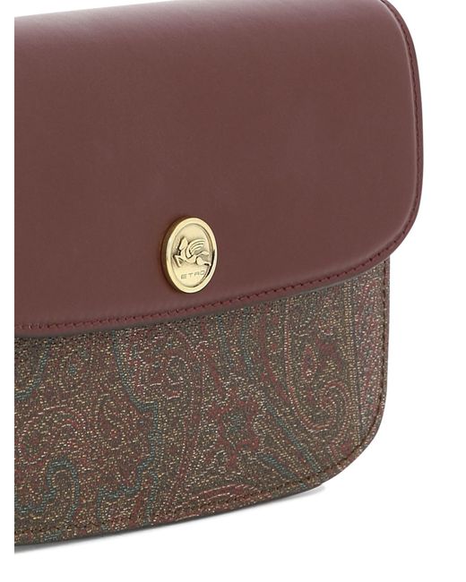 Etro Brown Essential Jacquard Foldover Crossbody Bag