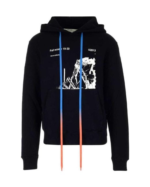 Off-White c/o Virgil Abloh Blue Chen Linong's Ruined Factory Printed Hooded Sweater for men