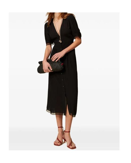 Twinset Black Long Crêpe Dress
