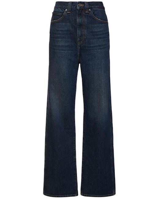 Khaite Blue Bonnie High Rise Straight Jeans