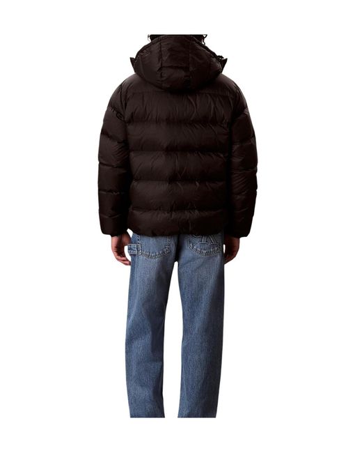 Calvin Klein Black Relaxed Nylon Puffer Jacket for men
