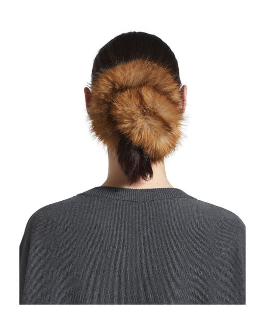 Balenciaga Brown Holli Animal-Free Fur Scrunchi