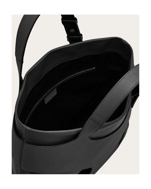 Ferragamo Black Hollowed-Out Detail Handbag for men