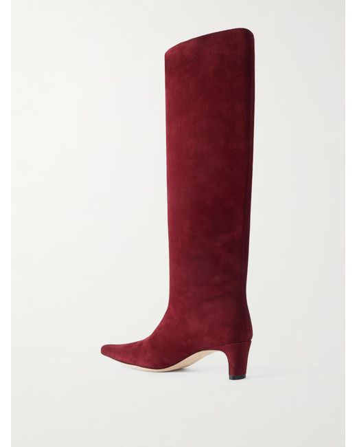 Staud Red Wally Thigh-High Boots