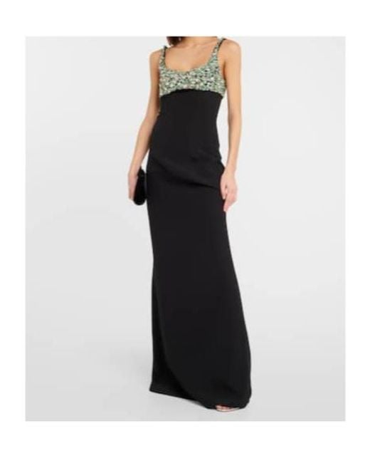 Safiyaa Black Beatriz Embellished Gown