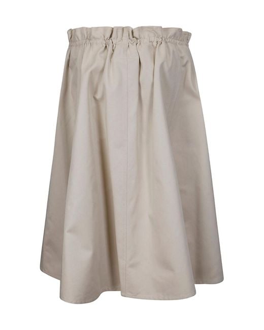 MM6 by Maison Margiela Gray Elasticated Waistband Midi Skirt