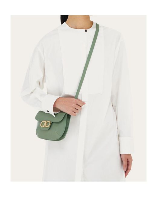 Ferragamo Green Double Gancini Mini Bag