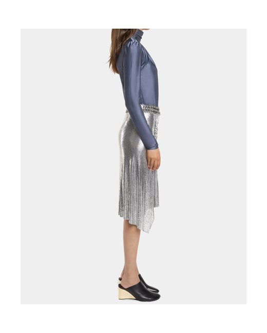 Rabanne Blue High-Neck Top