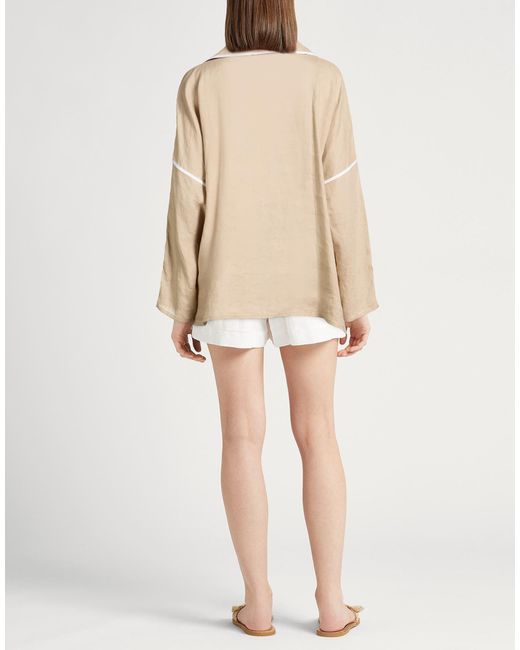 Tory Burch Natural Long Sleeves Top
