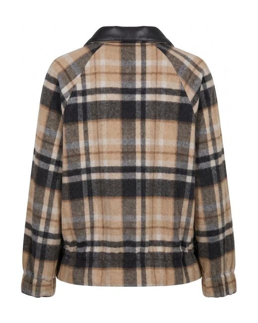 Pinko Black Check-Pattern Elasticated-Hem Jacket