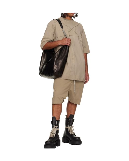 Rick Owens Natural Taupe Concordians Jumbo Ss T-Shirt for men