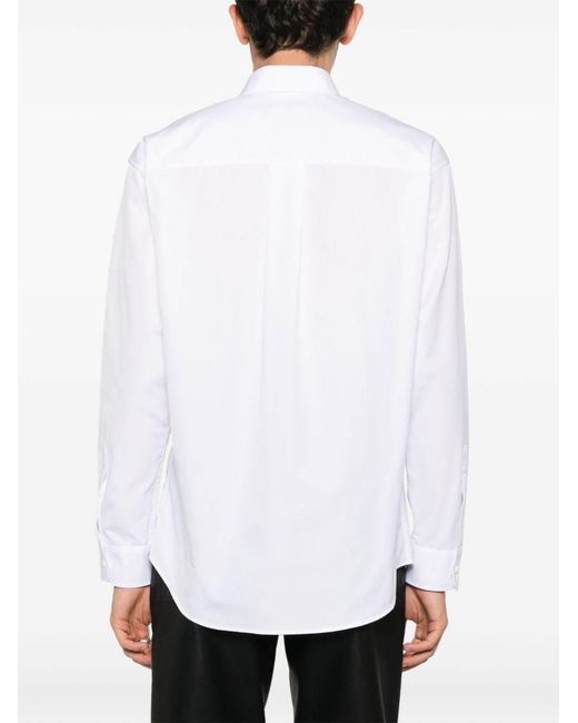 DSquared² White Logo Printed Curved Hem Shirt for men