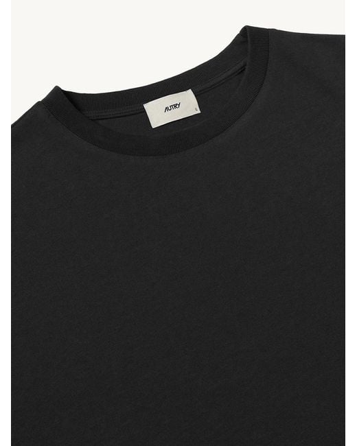 Autry Black Logo-Print Short-Sleeved T-Shirt for men