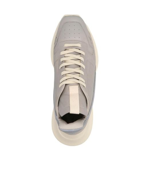 Rick Owens Gray Multi-Panel Lace-Up Sneakers for men