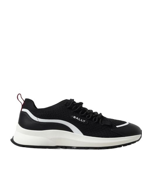 Bally Black Logo Patch Lace-Up Sneakers for men