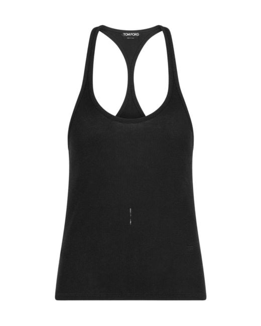 Tom Ford Black Slim Ribbed Racerback Top