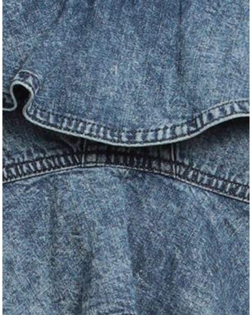 Isabel Marant Blue Thin-Strap Off-Shoulder Cropped Denim Top