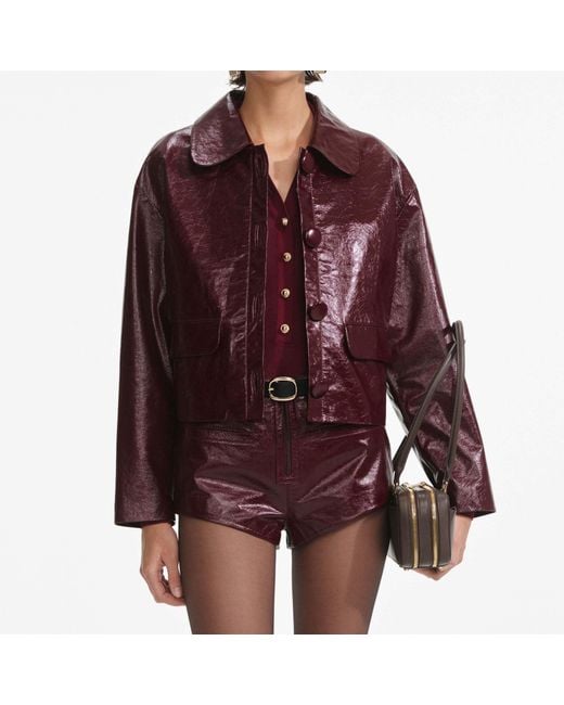 Self-Portrait Red Cropped Jacket