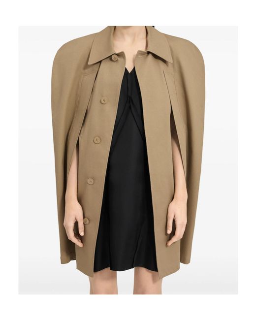 MM6 by Maison Margiela Natural Buttoned Oversized Cape