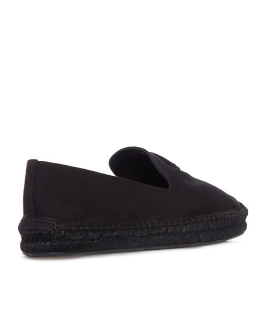 Christian Louboutin Black Logo Patch Slip-On Espadrilles for men