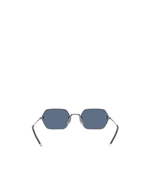 Oliver Peoples Blue Geometric Frame Sunglasses