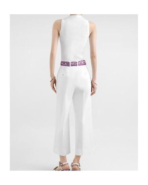 Dolce & Gabbana White Ribbed Top