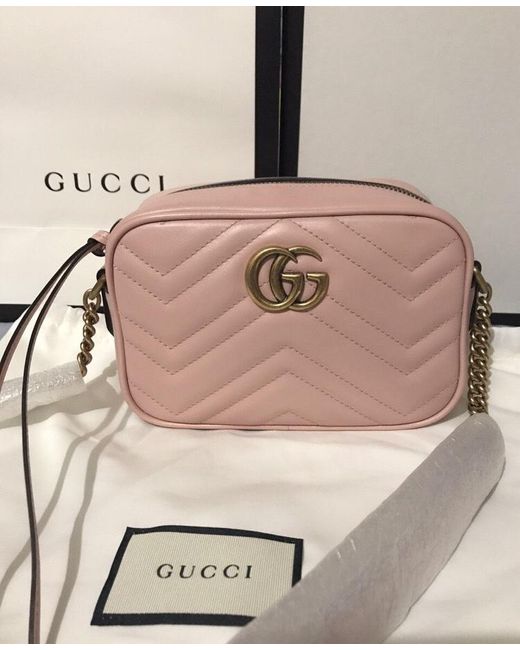 Gucci Brown Gg Marmont Leather Bag