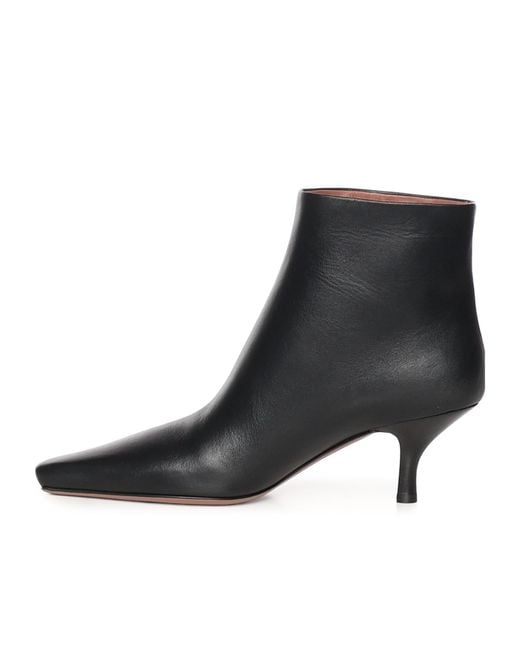 Paris Texas Black Rose Ankle Boots