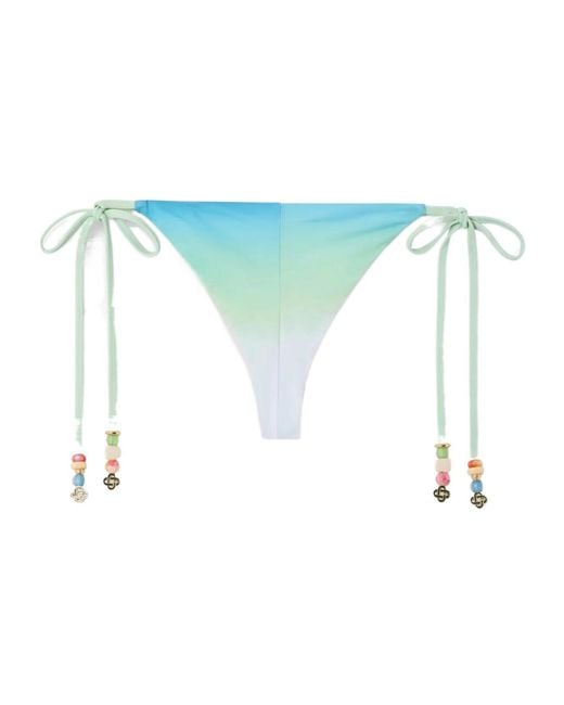 Casablanca Blue Beaded Tie-Side Bikini Briefs