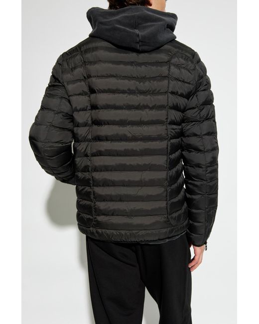 DIESEL Black Long-Sleeved Quilted Cotton Clothes for men