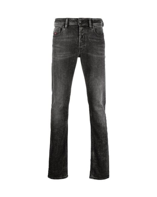DIESEL Gray Sleenker Distressed Stretch Jeans for men