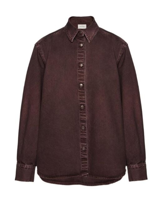 Magda Butrym Purple Oversized Denim Shirt
