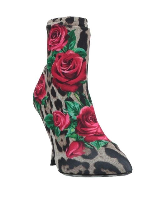 Dolce & Gabbana Blue Pointed-Toe Leopard Print Ankle Boots