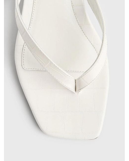 Totême White Square-Toe High-Heeled Sandals