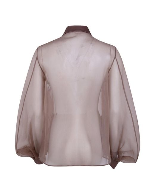 D.exterior Brown Long Sleeved Shirt