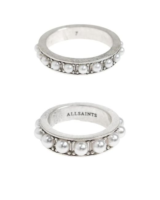AllSaints White Double Ring