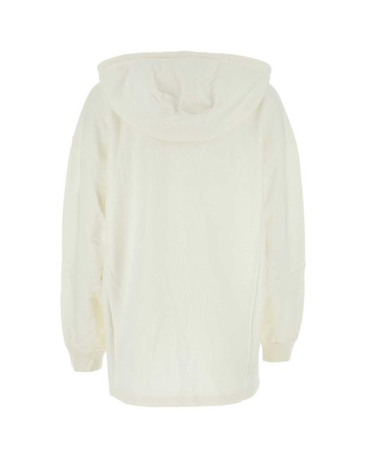 Isabel Marant White Isabel Marant Étoile Long-Sleeved Drawstring Hoodie