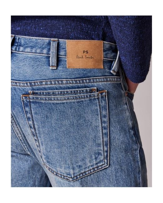 Paul Smith Blue Relaxed Tapered-Fit Vintage-Wash Jeans for men